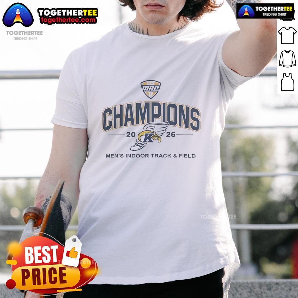 Kent State Golden Flashes 2026 Women's Indoor Track and Field Champions T-Shirt featuring bold graphics and team colors.