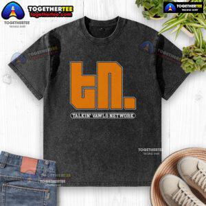 Good Talkin Vawls Network washed t-shirt featuring a trendy design, perfect for casual wear and conversations.