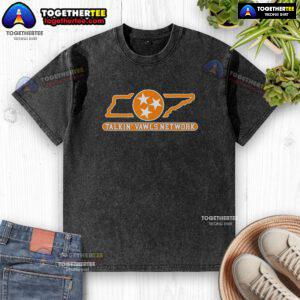 Good Tennessee Talkin' Vawls Network washed t-shirt featuring a stylish design for fans of Tennessee sports.