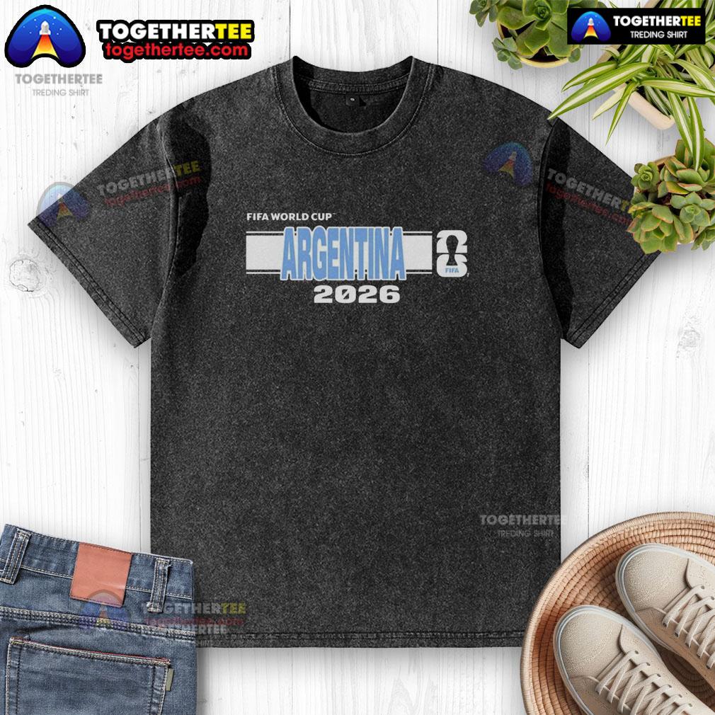 Nice Argentina FIFA 2026 World Cup washed t-shirt featuring vibrant colors and a stylish design for fans.