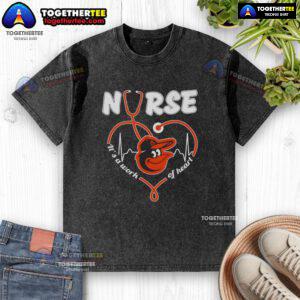 Nice Baltimore Orioles MLB nurse t-shirt featuring a stethoscope design, perfect for healthcare fans and baseball lovers.