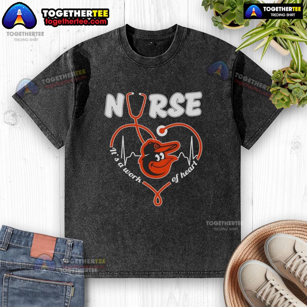 Nice Baltimore Orioles MLB nurse t-shirt featuring a stethoscope design, perfect for healthcare fans and baseball lovers.