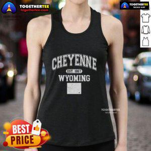 Nice Cheyenne Wyoming Est 1867 varsity tank top featuring a vintage design, perfect for casual wear and local pride.