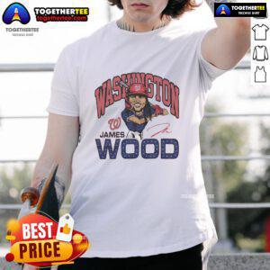 Nice Nationals James Wood Signature T-Shirt featuring bold graphics and team colors, perfect for fans and collectors.