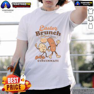 Official Easter Brunch Goetta Egg Cartoon T-Shirt featuring a fun egg design perfect for festive celebrations.