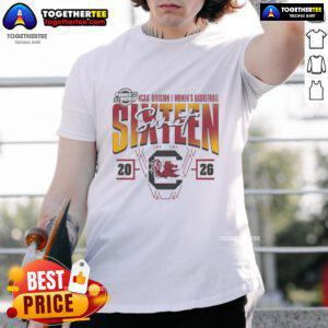 Official South Carolina Gamecocks 2026 March Madness Sweet 16 NCAA Women's Basketball Tournament T-Shirt design.