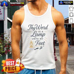 Official Thy Word Is A Lamp Unto My Feet Tank Top featuring a stylish design for faith-inspired fashion.
