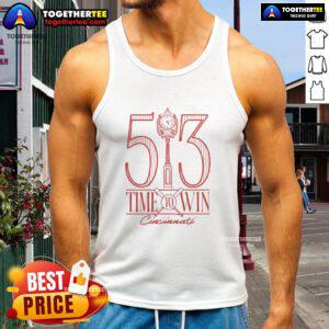Alt Text: Official Time to Win Cincinnati baseball tank top featuring a bold logo and comfortable fit for fans.
