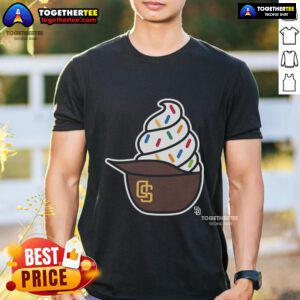 Alt Text: Original San Diego Padres Ice Cream T-Shirt featuring vibrant graphics and a fun design for baseball fans.