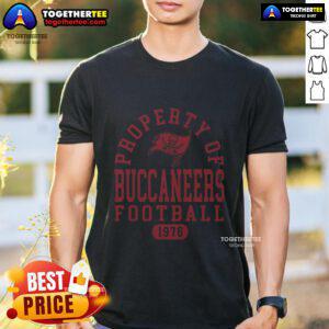 Original 1976 Tampa Bay Buccaneers Property T-Shirt featuring classic logo and vibrant team colors.