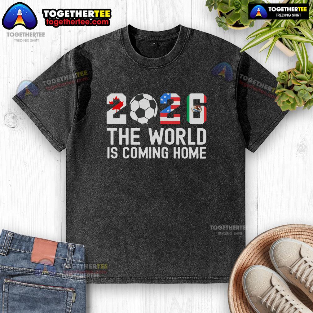Pretty 2026 World Cup Football washed t-shirt showcasing vibrant design and sporty style, perfect for fans and collectors.