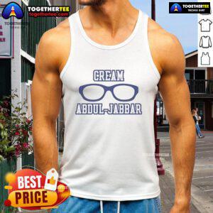 Pretty cream Abdul Jabbar tank top featuring a stylish design, perfect for casual wear and basketball enthusiasts.