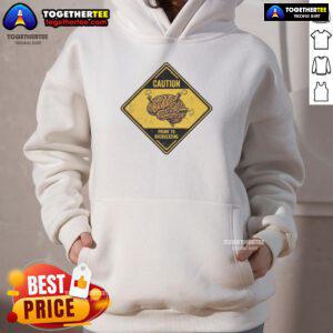 Alt Text: Pretty Executive Dysfunction Retro Caution Brain Overheat Warning Hoodie design featuring vibrant colors and playful graphics.