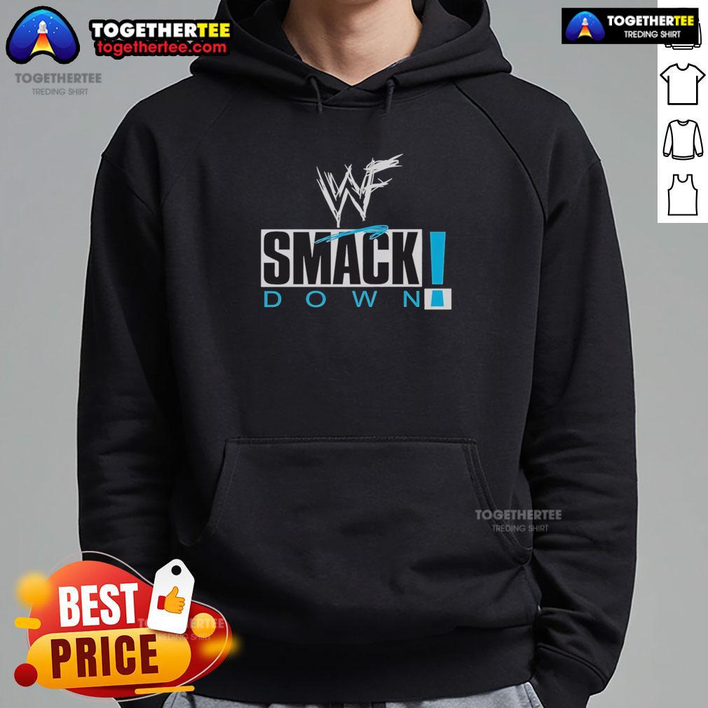 Alt Text: Stylish hoodie featuring the Pretty WWF Smackdown Professional Wrestling logo, perfect for wrestling fans.