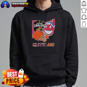 Alt Text: Cleveland Cavaliers football symbol helmet logo hoodie featuring a stylish map design for fans and sports lovers.
