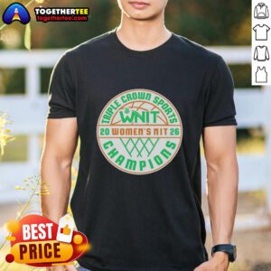 Alt Text: Marshall Thundering Herd 2026 Women's NIT MBB National Champions logo t-shirt featuring vibrant team colors and design.