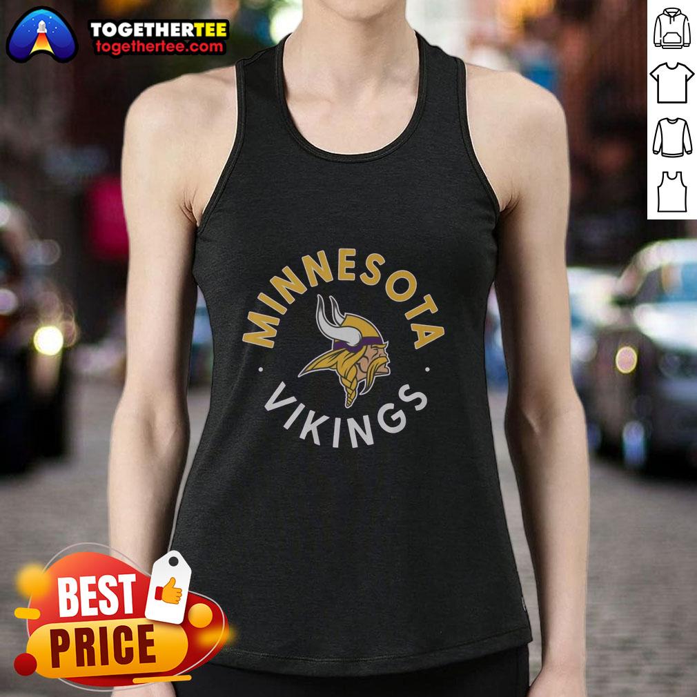 Awesome Minnesota Vikings Circle Tank Top featuring bold team logo, perfect for fans and summer sports wear.