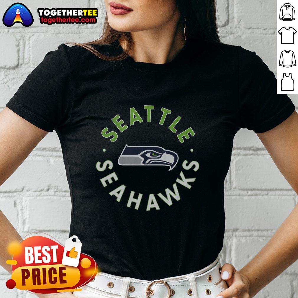 Awesome Seattle Seahawks Circle Ladies Tee featuring bold team logo and stylish design for female fans.