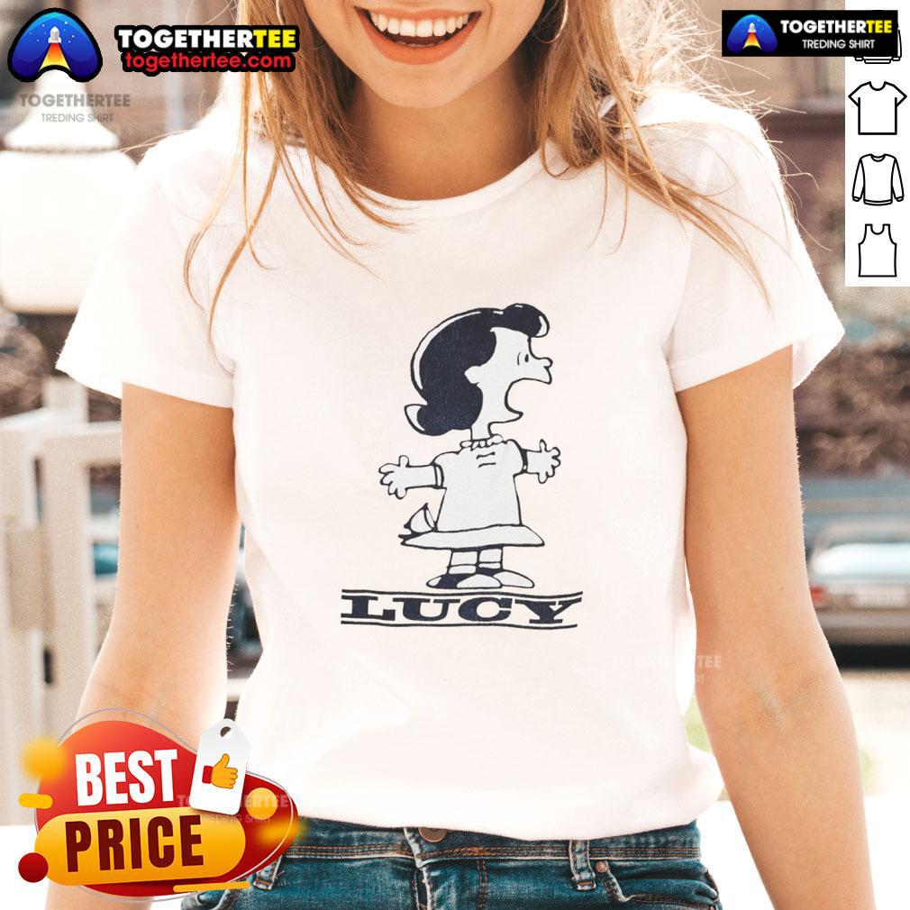 Good Lucy Van Pelt Peanuts 1960 ladies tee featuring classic comic art and vibrant colors, perfect for fans.