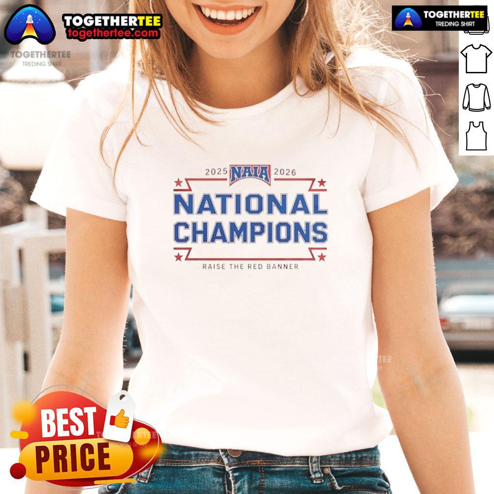 Good Marian Knights Naia 2026 Basketball National Champions ladies tee featuring team logo and winning design.