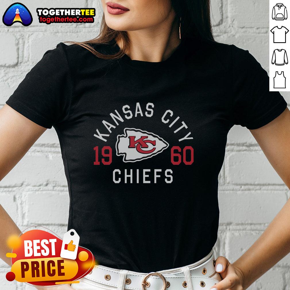 Hot Kansas City Chiefs Heritage Print Ladies Tee featuring vibrant team colors and logo, perfect for fans.