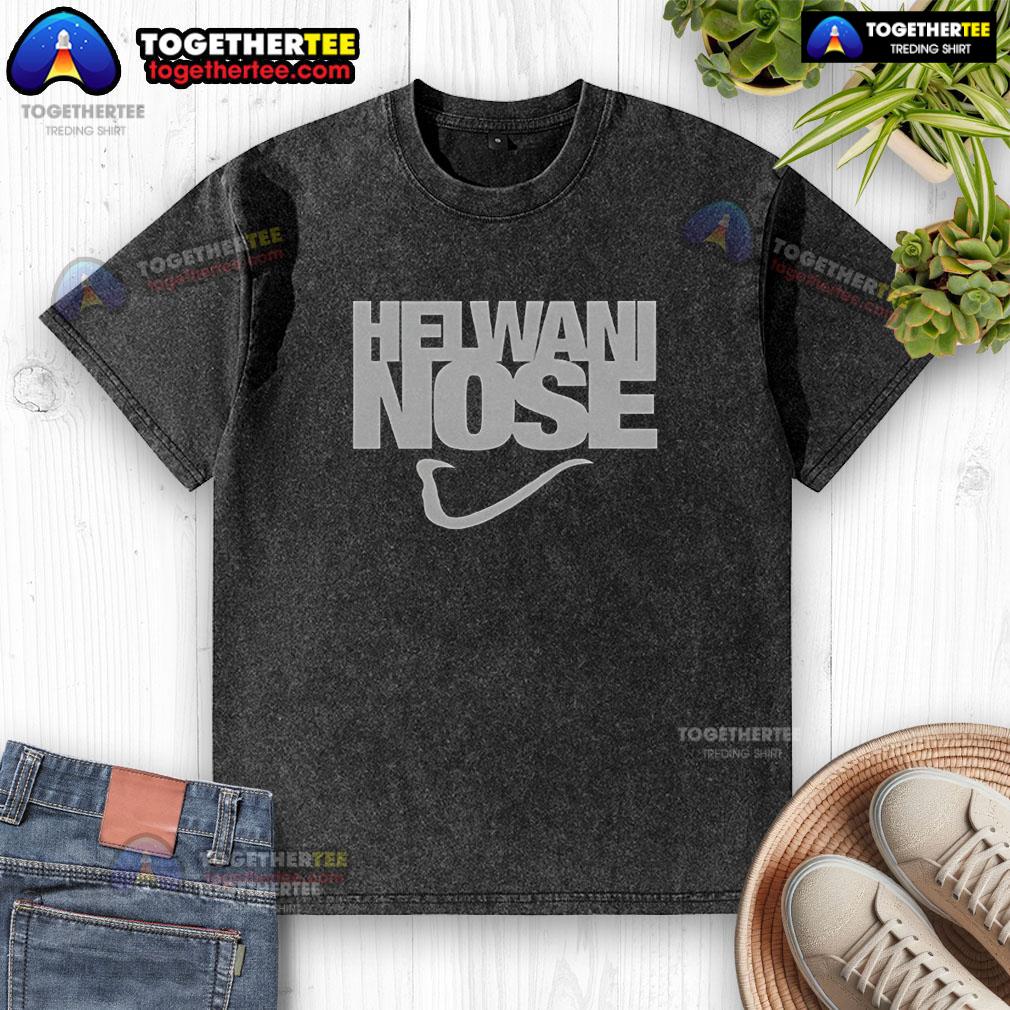 Nice Helwani Nose logo on a washed t-shirt, featuring a trendy design perfect for casual wear.