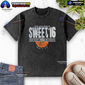 2026 NCAA Women's March Madness Sweet 16 Kentucky Wildcats washed t-shirt, featuring team logo and vibrant blue color.