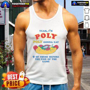 Funny tank top featuring 'Nice Yeah I'm Poly' design, perfect for gamers who love snacks during gameplay.