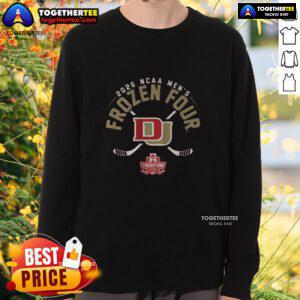 Alt Text: Official Denver Men's Hockey 2026 Frozen Four Sweatshirt featuring team colors and logo, perfect for fans.