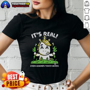 Official Even Legends Touch Grass Ladies Tee showcasing a stylish design for outdoor enthusiasts and gamers.