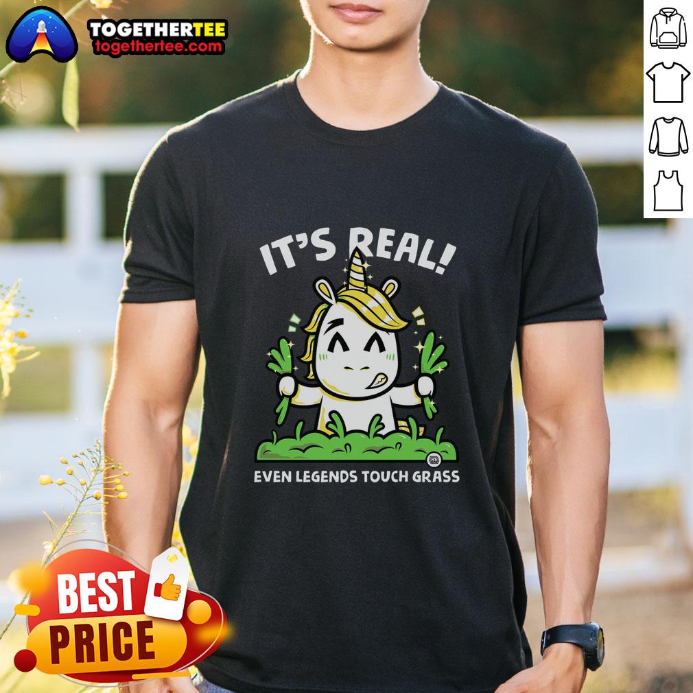 Official Even Legends Touch Grass T-Shirt featuring a vibrant design, perfect for gamers and outdoor enthusiasts.