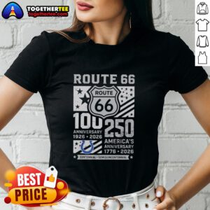 Official Indianapolis Colts Route 66 Centennial 100th Anniversary Ladies Tee, celebrating 1926-2026 and America's 250th anniversary.