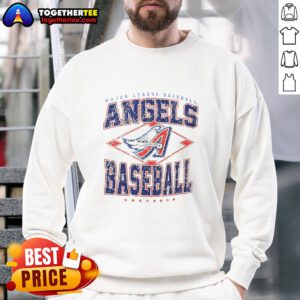 Alt Text: Official Los Angeles Angels Major League Baseball Cooperstown Diamond sweatshirt in red, featuring team logo and stylish design.