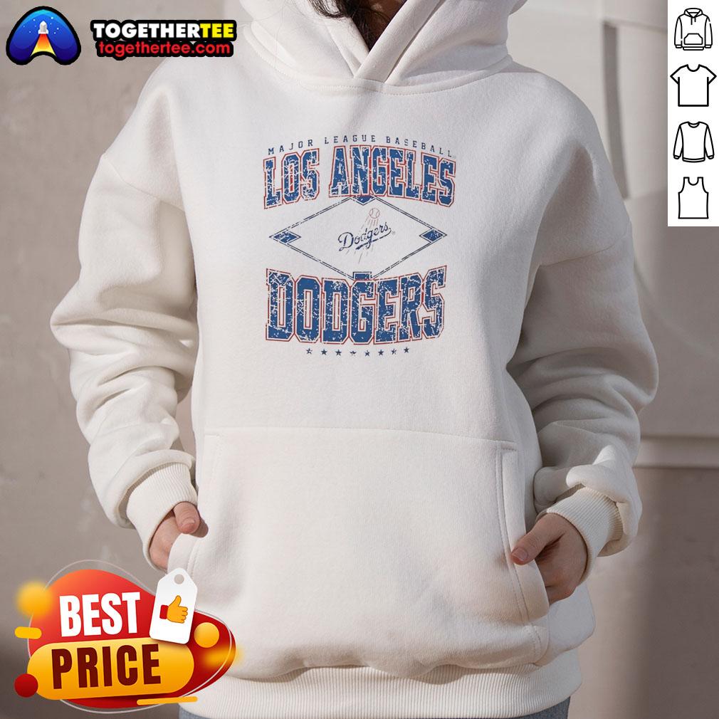 Official Los Angeles Dodgers Major League Baseball Cooperstown Diamond Hoodie in blue, featuring team logo and stylish design.