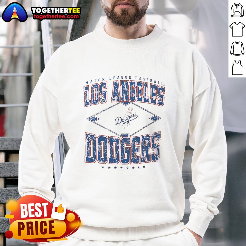 Official Los Angeles Dodgers Major League Baseball Cooperstown Diamond Sweatshirt in blue with team logo.