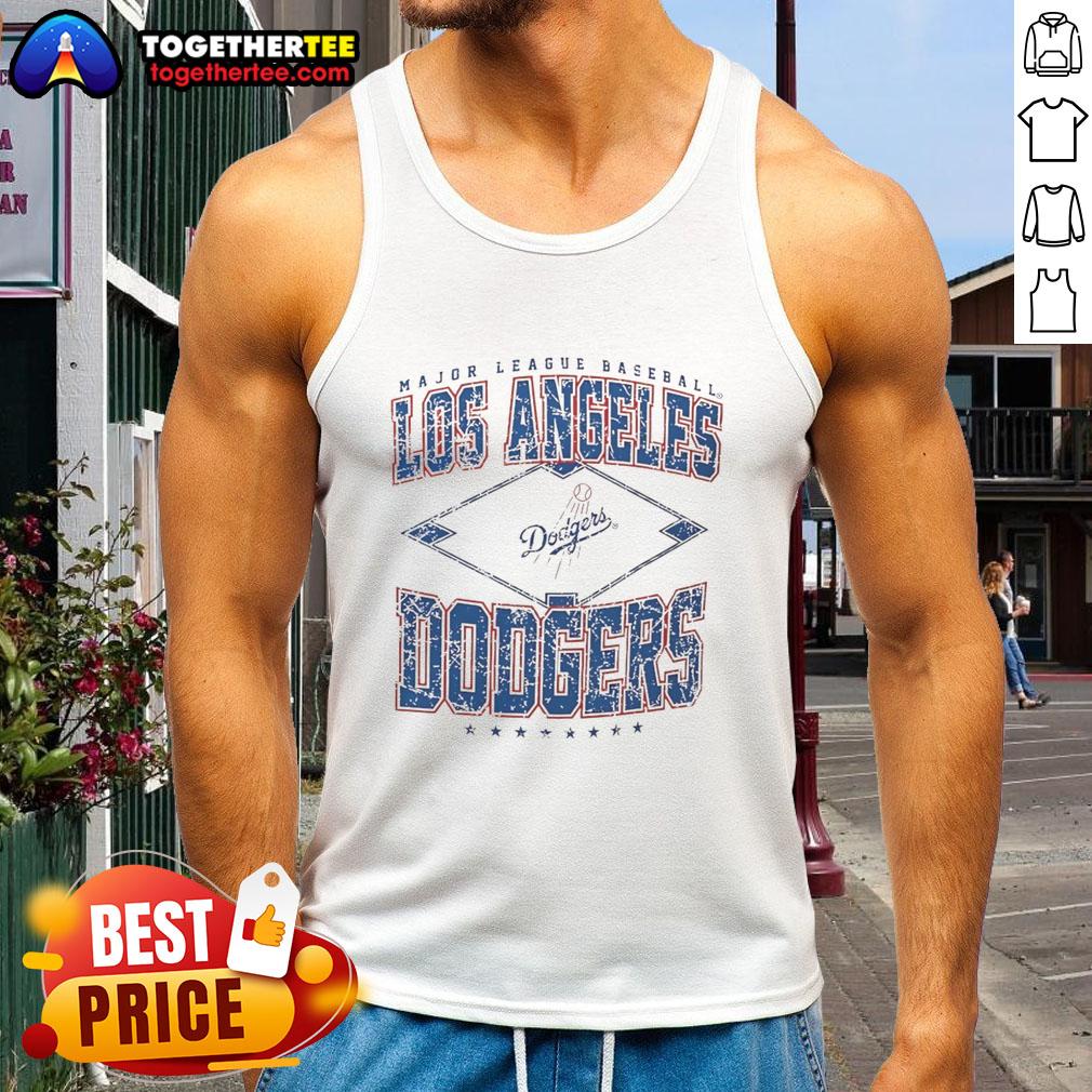 Official Los Angeles Dodgers Major League Baseball Cooperstown Diamond Tank Top featuring team logo and stylish design.