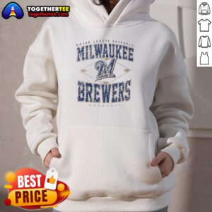 Official Milwaukee Brewers Major League Baseball Cooperstown Diamond Hoodie in navy blue with team logo.