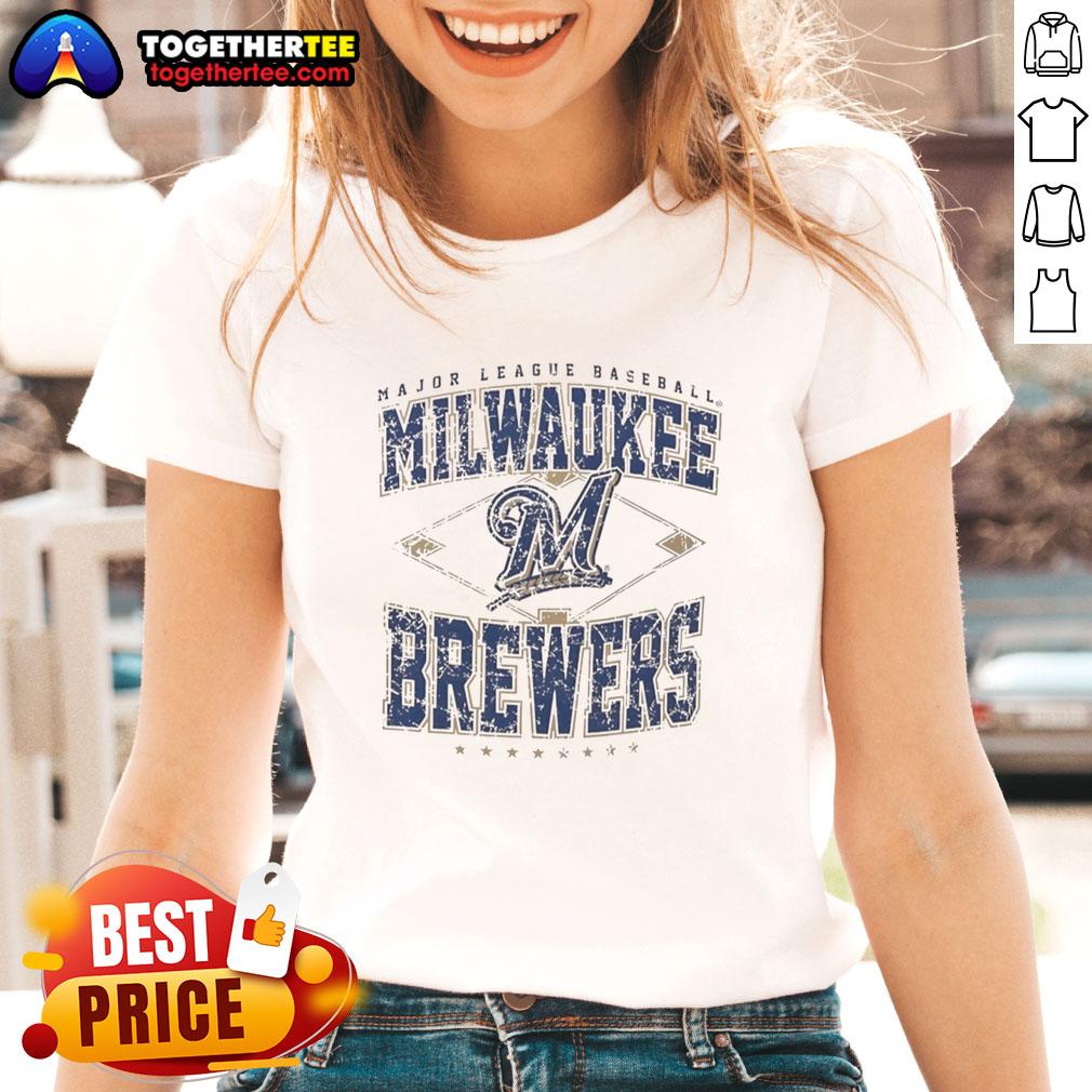 Official Milwaukee Brewers Major League Baseball Cooperstown Diamond Ladies Tee in stylish design and team colors.