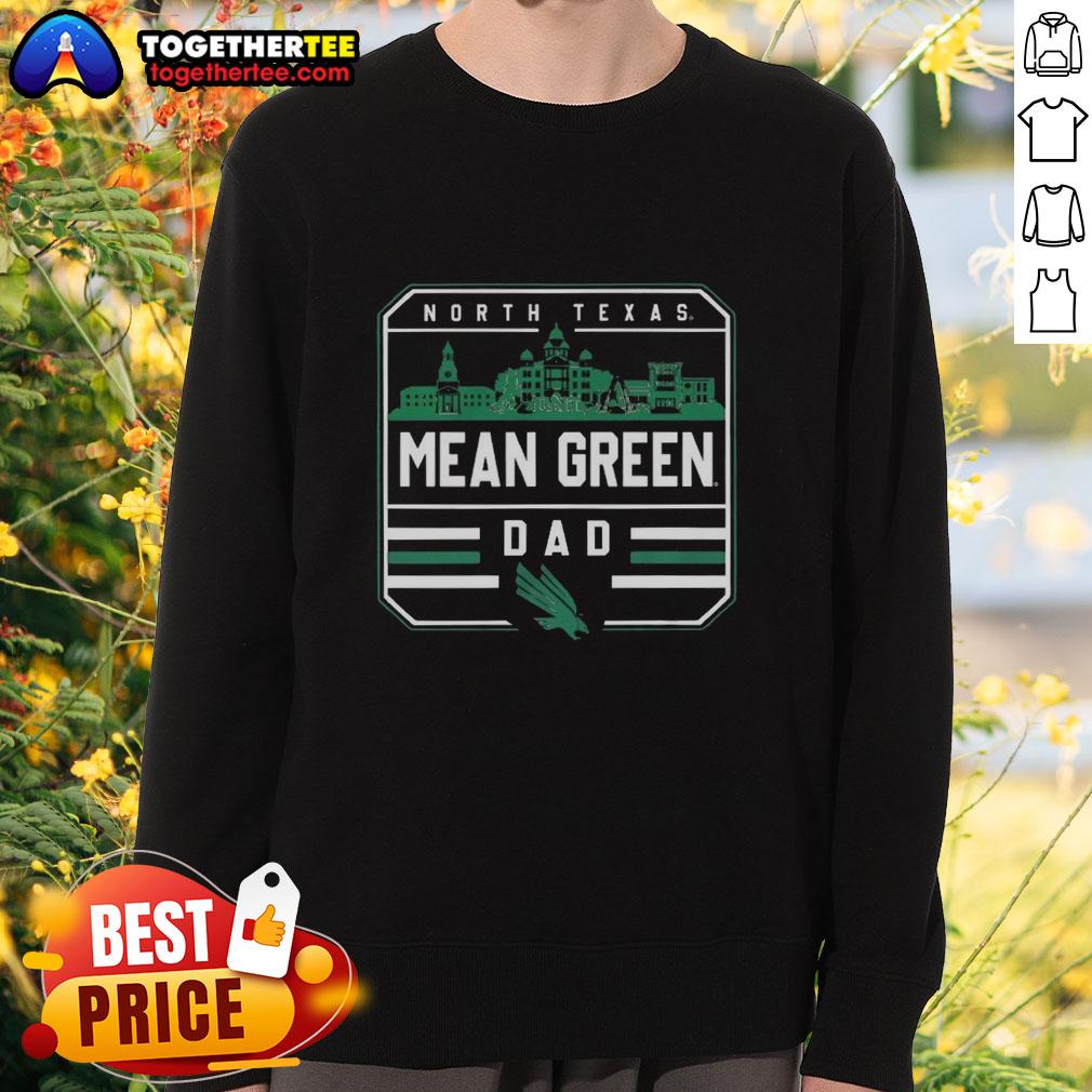 Premium North Texas Mean Green Dad Campus Sweatshirt in green, featuring the university logo and a comfortable fit.
