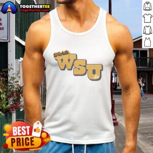 Premium Wichita State Est 1895 gold tank top featuring a stylish design for fans and casual wear.
