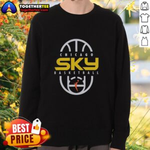 Authentic Chicago Sky basketball sweatshirt with logo, perfect for on-court practice, featuring stylish design.