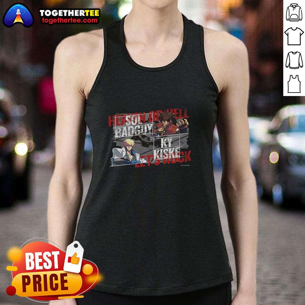 Pretty Heaven or Hell tank top featuring Sol Badguy and Ky Kiske from Guilty Gear, perfect for gaming enthusiasts.