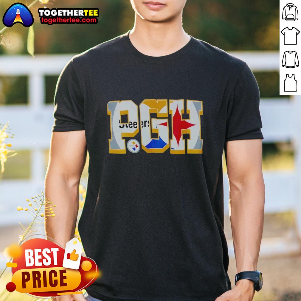 Pretty Pgh Pittsburgh Steelers NFL graphic t-shirt featuring a stylish design for fans of the team.