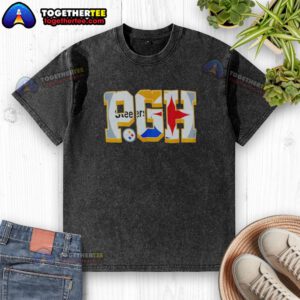 Pretty Pgh Pittsburgh Steelers NFL graphic washed t-shirt featuring a stylish design perfect for fans.