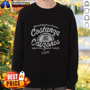 Alt Text: Cozy Pretty Seinfeld X New York Yankees Costanzas Calzones sweatshirt featuring a fun graphic design.