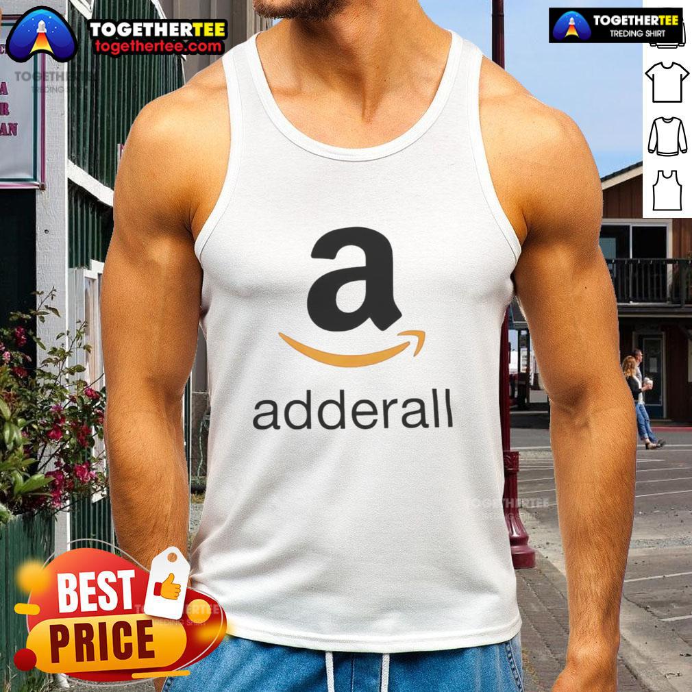Creative Top Adderall logo parody tank top design featuring playful graphics and bold colors, perfect for casual wear.
