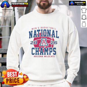 Top Arizona Wildcats 2026 NCAA Men's Basketball Championship Game sweatshirt, featuring bold team colors and logo.