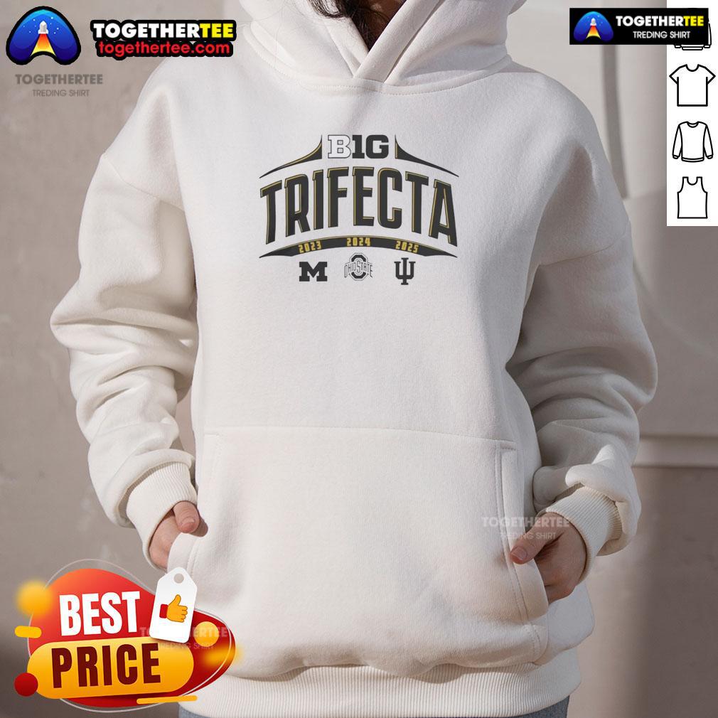 Top Big Ten Summit Sportswear College Football National Champions Trifecta Hoodie in navy, showcasing team pride.