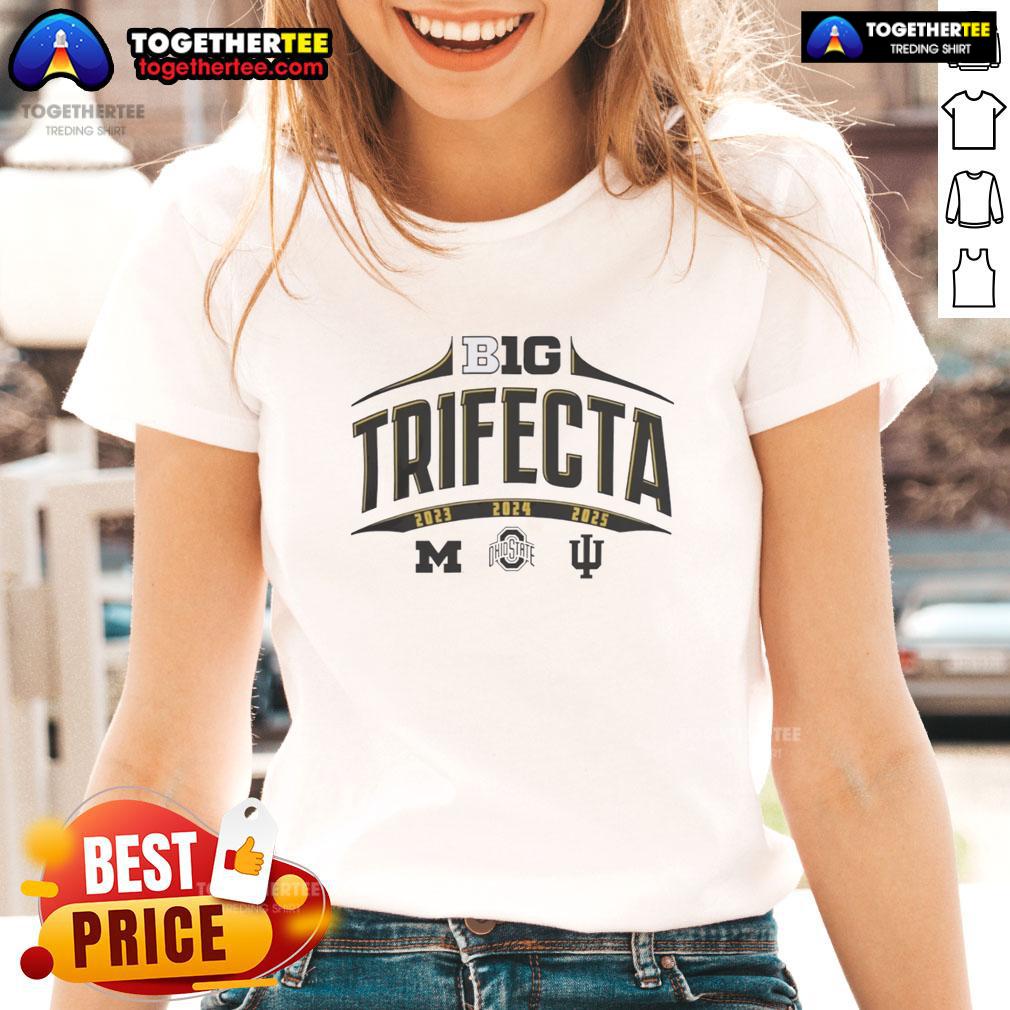 Top Big Ten Summit Sportswear College Football National Champions Trifecta Ladies Tee in vibrant colors and stylish design.