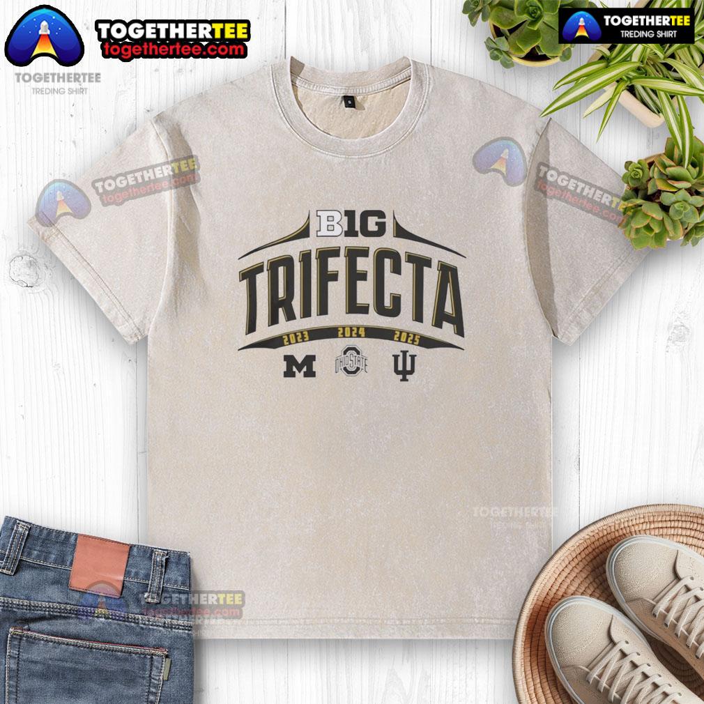 Top Big Ten Summit Sportswear College Football National Champions Trifecta Washed T-Shirt in vibrant colors, perfect for fans.